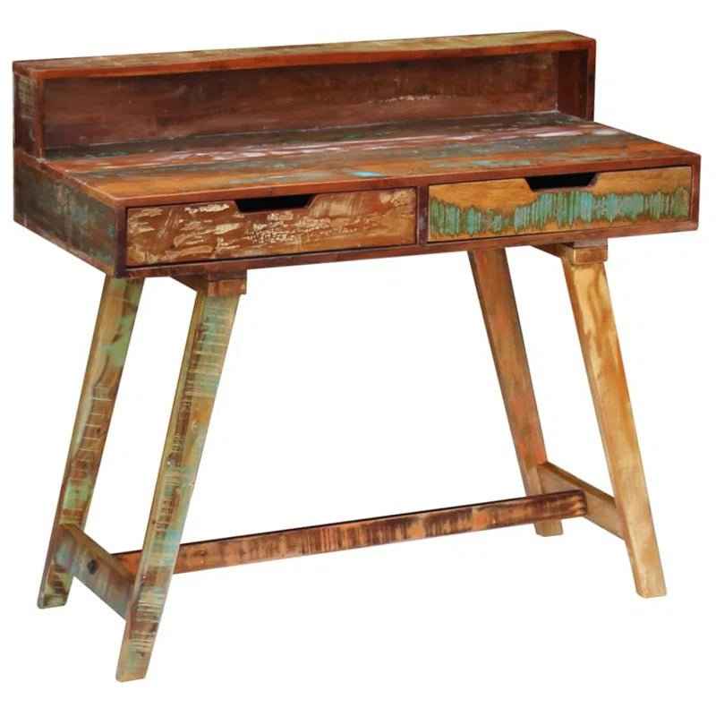 Ergo Heights Real Wood Desk Vintage Look with Storage