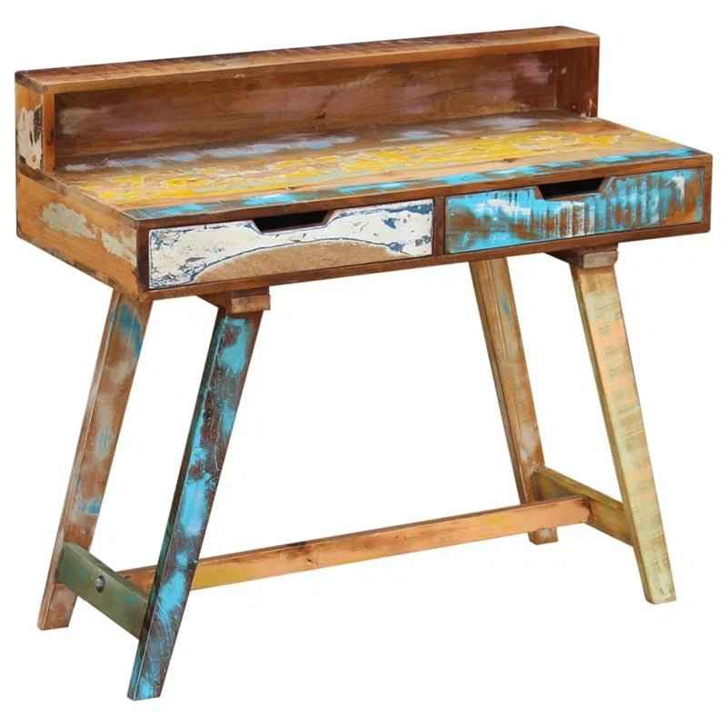Ergo Heights Real Wood Desk Vintage Look with Storage