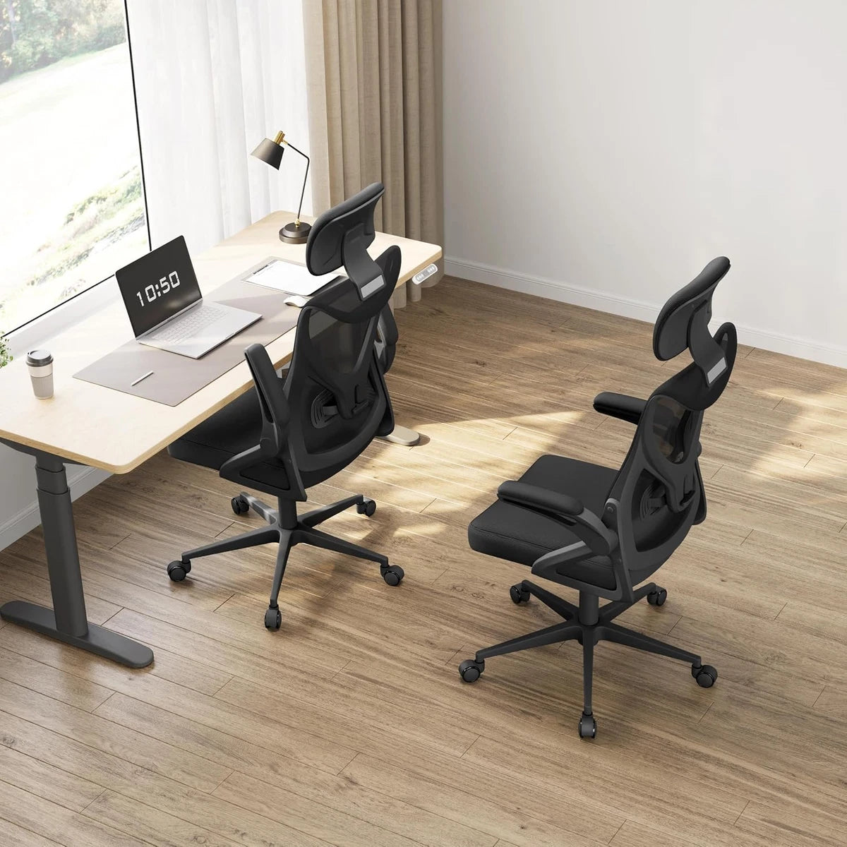 Ergonomic Office Chair | High-Back Mesh with Lumbar Support & Flip-Up Armrests