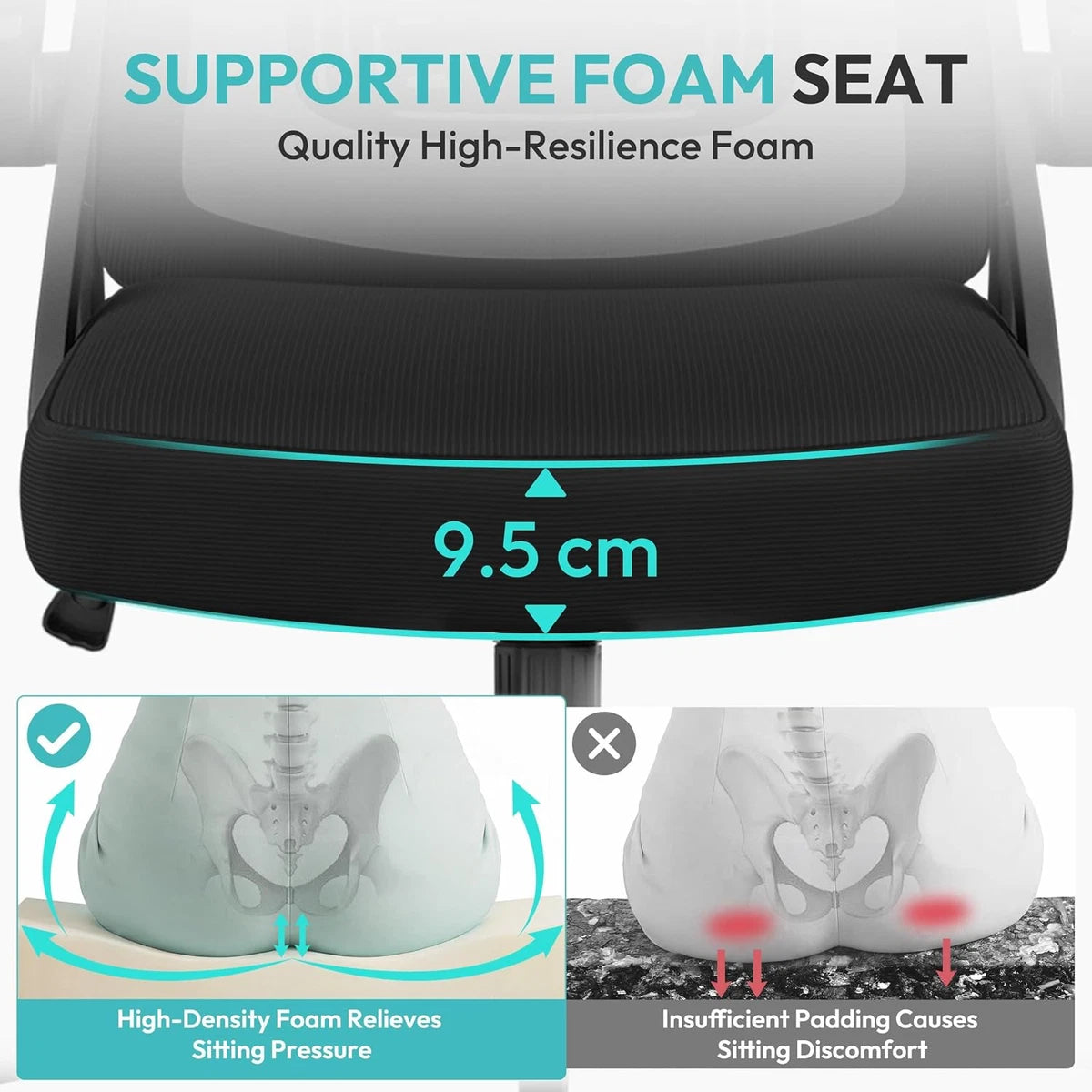 Ergonomic Office Chair | High-Back Mesh with Lumbar Support & Flip-Up Armrests