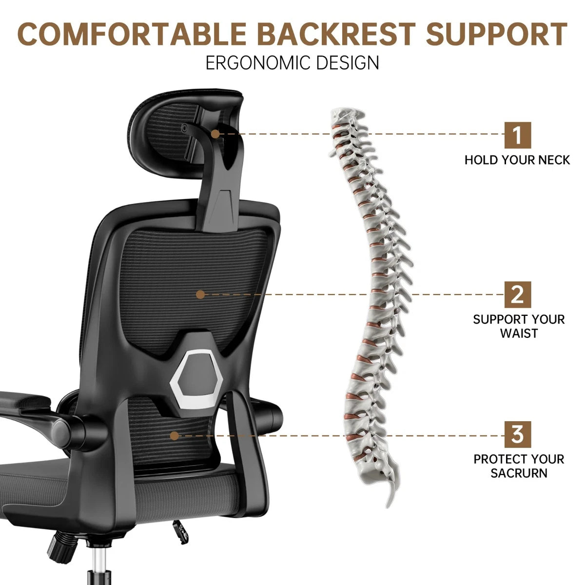 Ergonomic Office Chair with Lumbar Support,