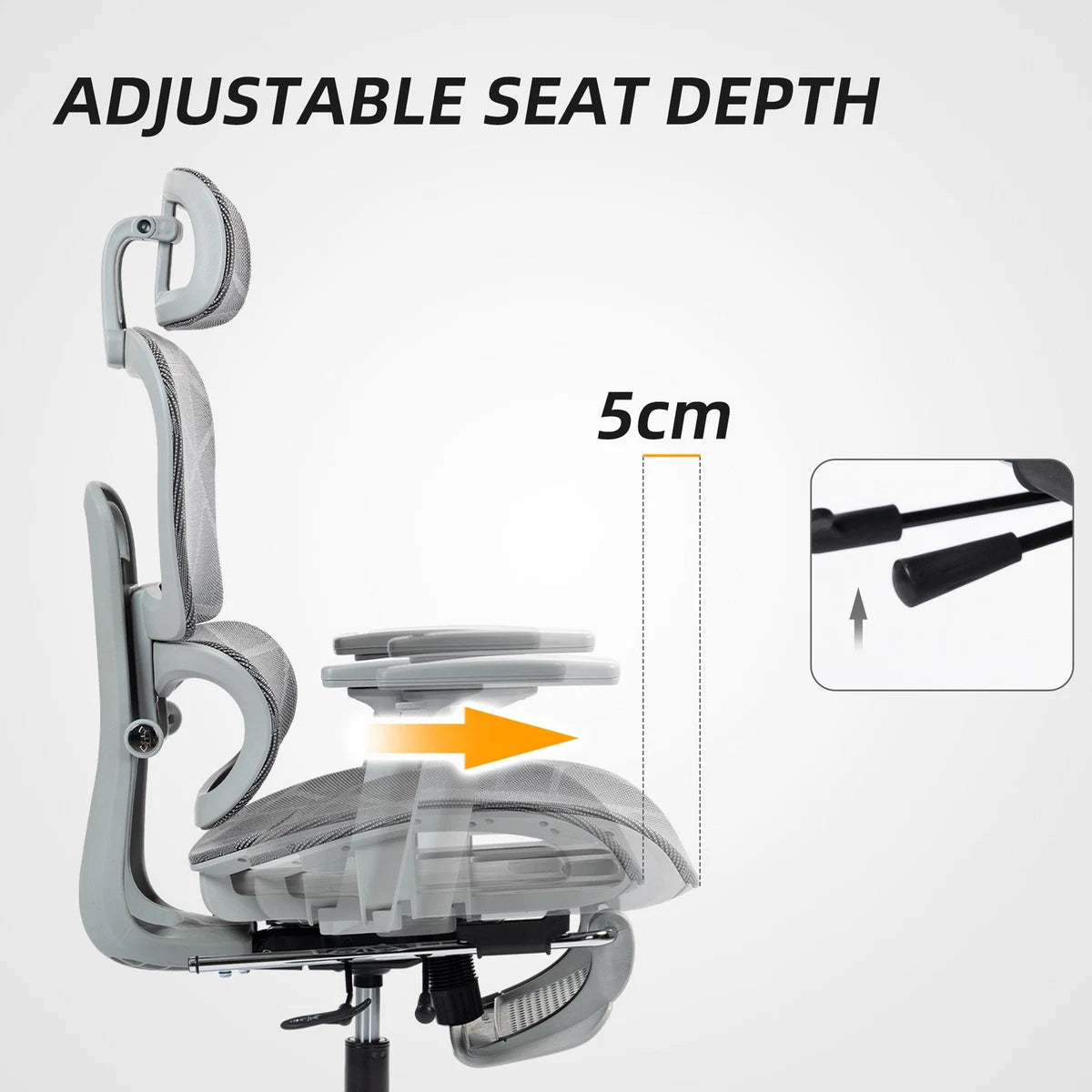 Premium Ergonomic Mesh Office Chair with Adjustable Lumbar Support, Headrest & Footrest