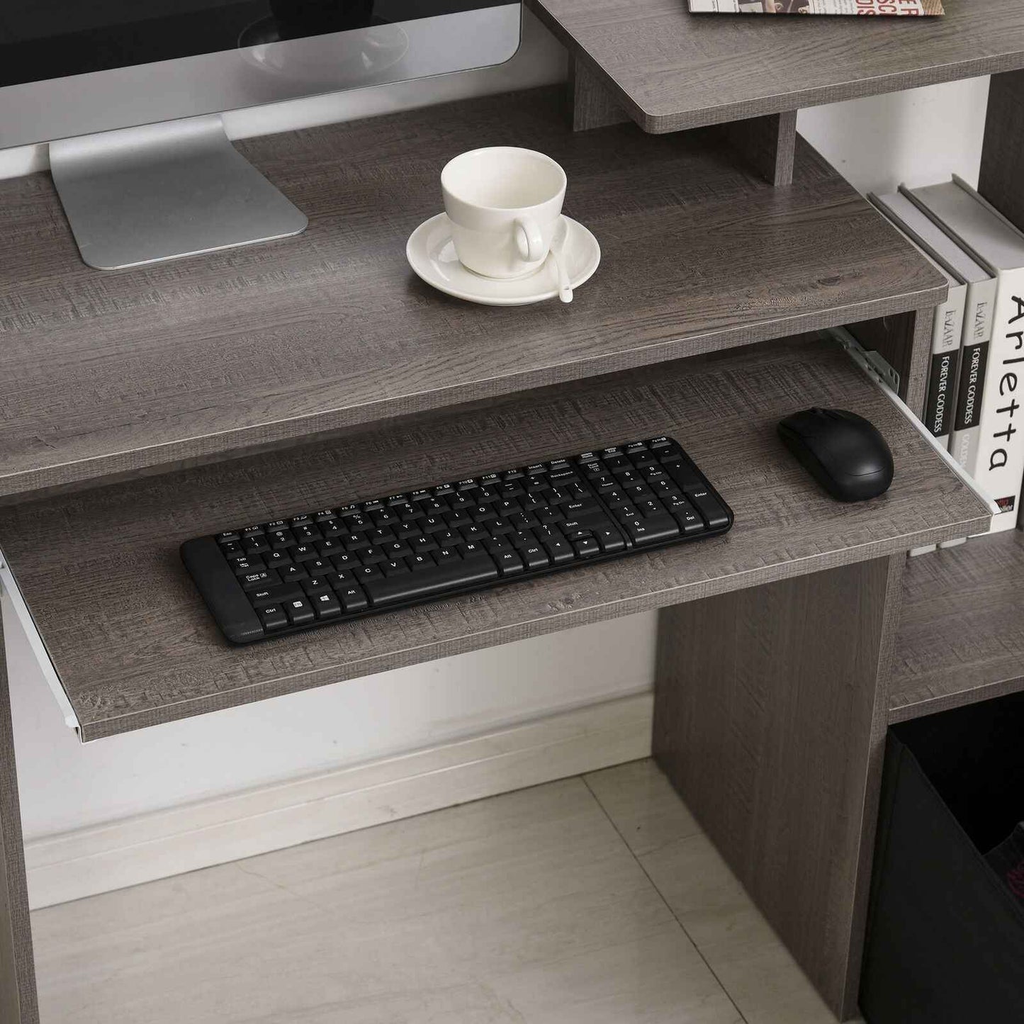 Ergo Heights Sliding Keyboard Tray Desk UK with Storage - Ergo Heights