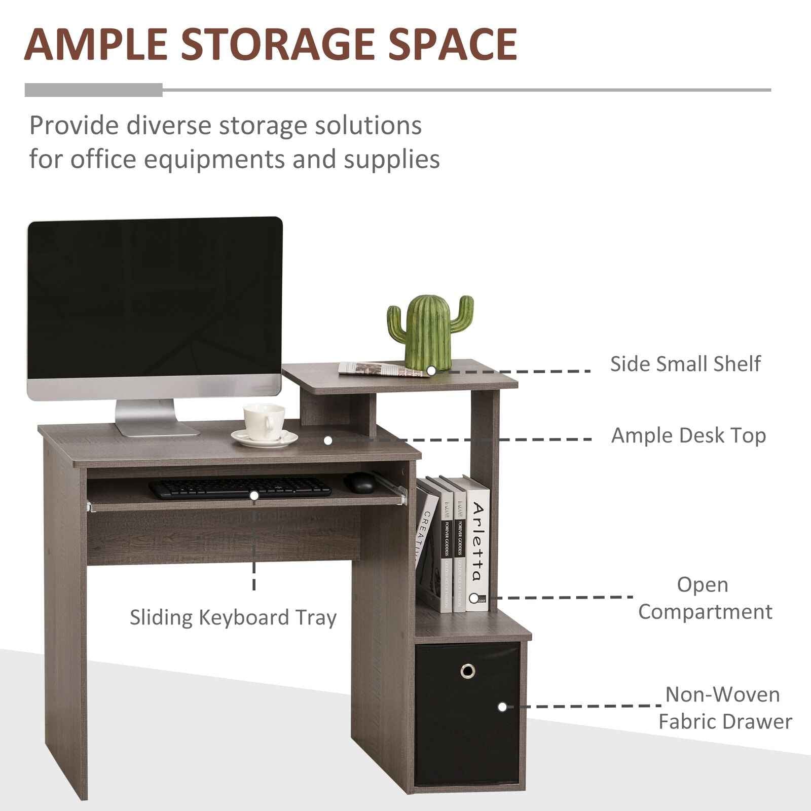 Ergo Heights Sliding Keyboard Tray Desk UK with Storage - Ergo Heights
