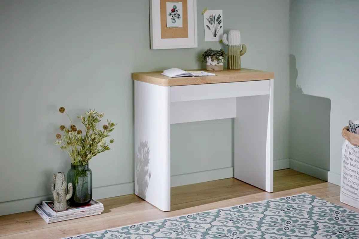 Small Desk with Oak Top for Compact Spaces - Ergo Heights