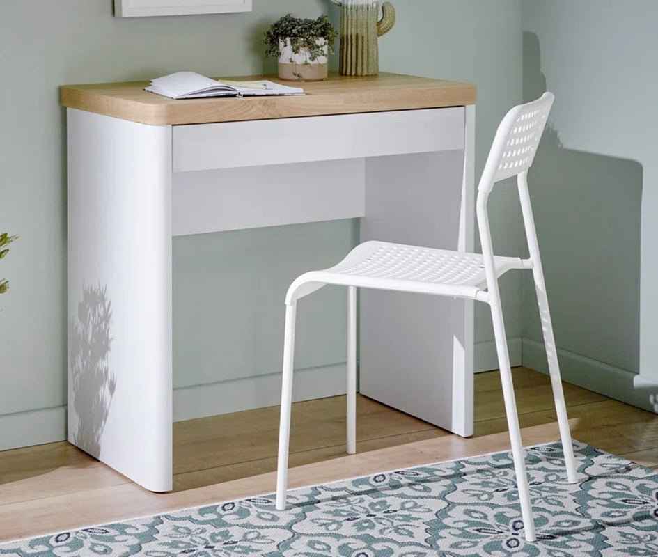 Small Desk with Oak Top for Compact Spaces - Ergo Heights