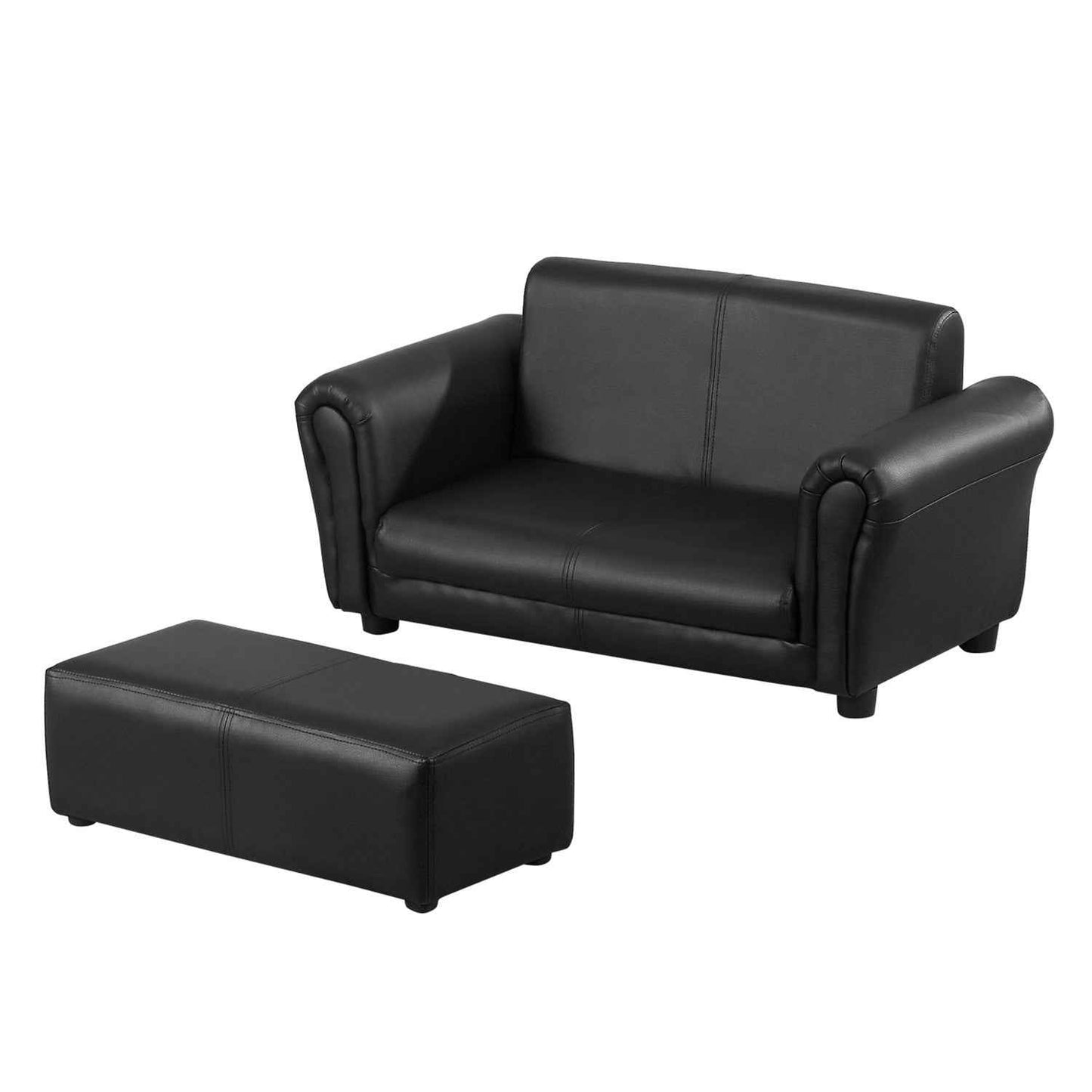 Ergo Heights Toddler 2 Seater Armchair Black with Ottoman