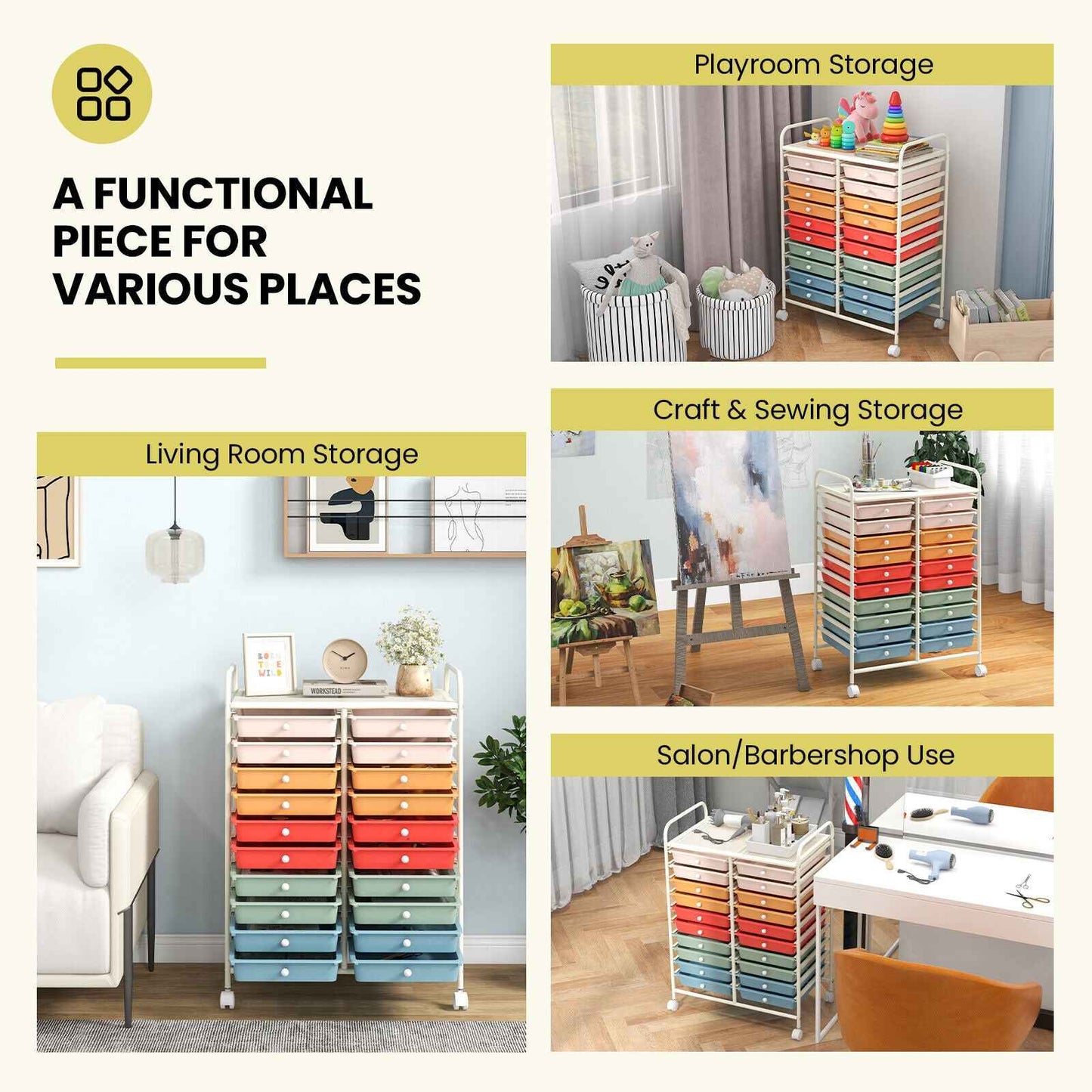 Ergo Heights Best Workspace Storage Solution UK Trolley - Ergo Heights
