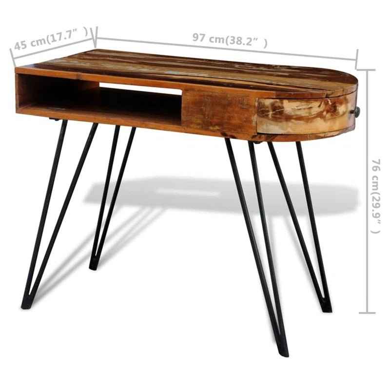Ergo Heights Vintage Desk Look with Rustic Wood & Metal Legs
