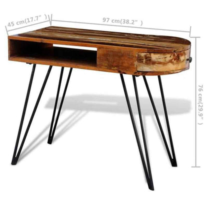 Ergo Heights Desk with Vintage Rustic Wood & Metal Legs - Ergo Heights