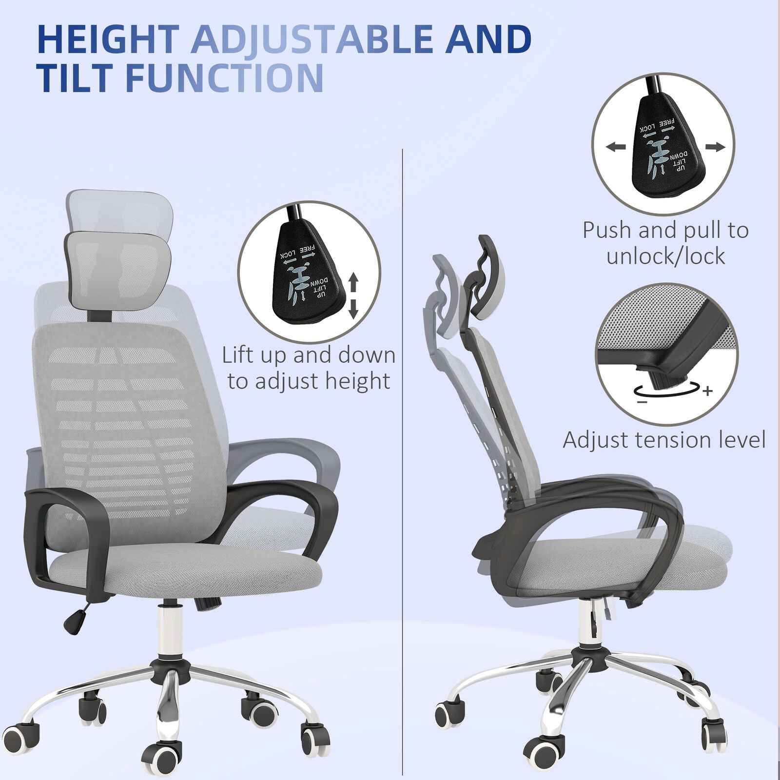 Ergo Heights White Office Chair with Ergonomic Support - Ergo Heights