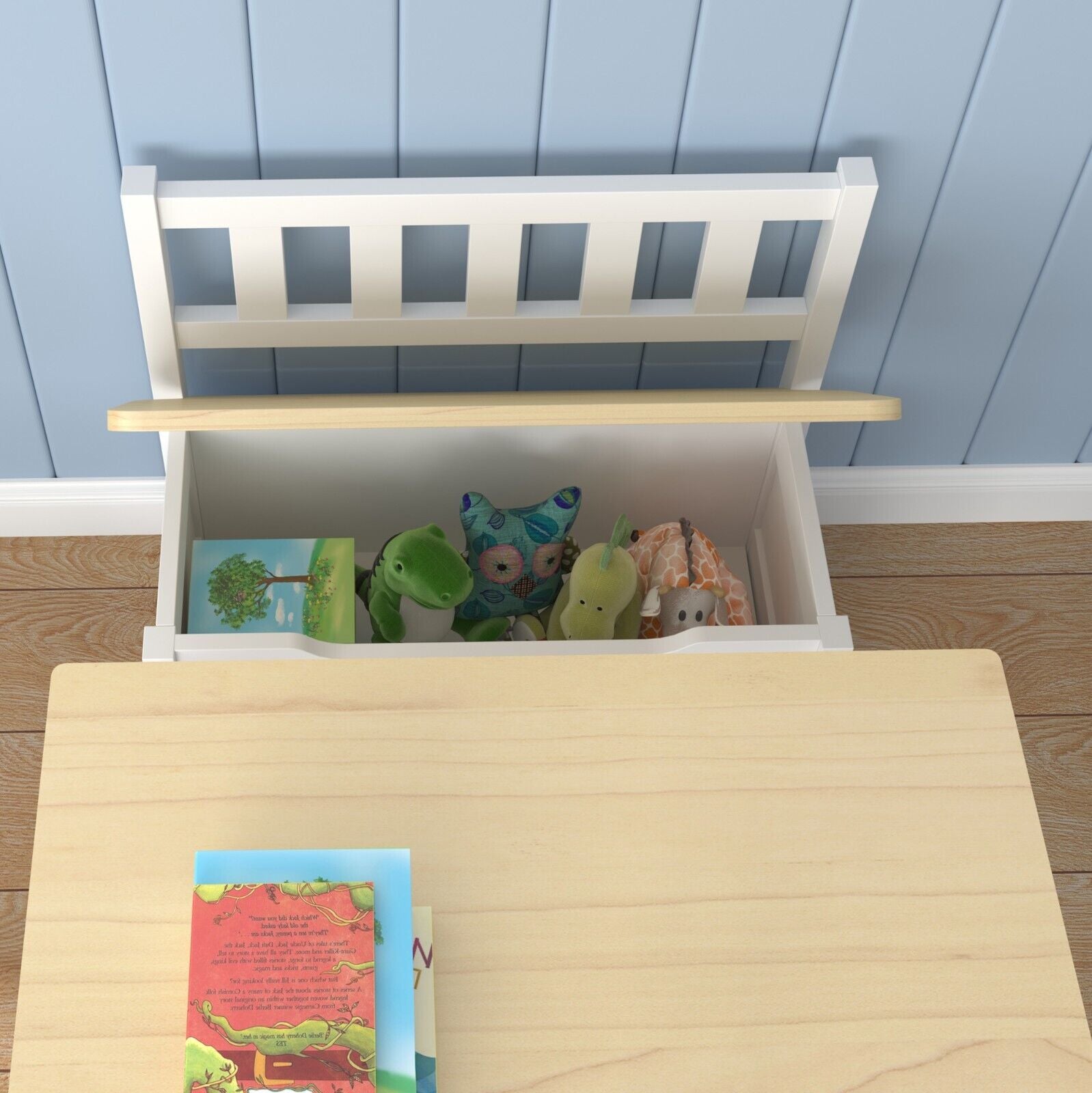 Ergo Heights Wooden Kids Table and Chairs Set - Grey White.